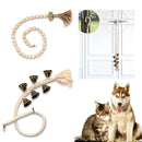 Dog Doorbell Dog Trainer Hanging Rope Funny Cat Toy,Style: Braided Cross Bell - Silver