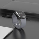 Silicone Solid Color Watch Band For Apple Watch Series 7 41mm(Deep Gray)