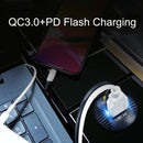12-24V Car Motorcycle QC3.0+PD Flash Charging Mobile Phone Charger(Black)