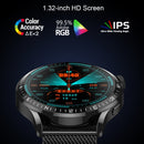 HD2 1.32 Inch Heart Rate Detection Smart Watch(Black + Leather)