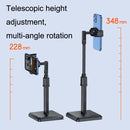 2 PCS Desktop Mobile Phone Live Broadcast Bracket Online Class Telescopic Floor Stand(Cool Black)