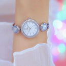 BS Bee Sister FA1649 Retro Malachite Small Green Watch Temperament Ladies Watch(Silver White)