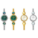 BS Bee Sister FA1649 Retro Malachite Small Green Watch Temperament Ladies Watch(Silver Green)