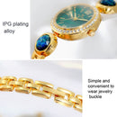 BS Bee Sister FA1649 Retro Malachite Small Green Watch Temperament Ladies Watch(Silver White)