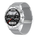 LOANIY DT70 Analog Digital Dual Display Smart Call Watch(Silver Steel)