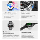 LOANIY DT70 Analog Digital Dual Display Smart Call Watch(Black Steel)