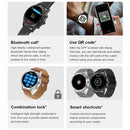 LOANIY DT70 Analog Digital Dual Display Smart Call Watch(Black Steel)