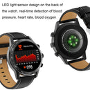 LOANIY DT70 Analog Digital Dual Display Smart Call Watch(Silver Leather)