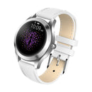 LOANIY KW10 Heart Rate/Sleep Monitoring Smart Watch(Silver White Leather)
