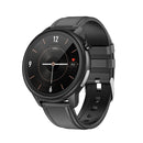 LOANIY E80 1.3 Inch Heart Rate Detection Smart Watch, Color: Black Leather