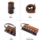 CONTACTS FAMILY Oil Wax leather Multi-pack Bundled Watch Storage Bag(Brown)