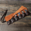 CONTACTS FAMILY Oil Wax leather Multi-pack Bundled Watch Storage Bag(Brown)