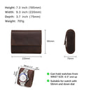 CONTACTS FAMILY Vintage Crazy Horse Leather Outdoor Travel Watch Case(Brown)