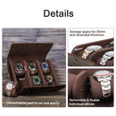 CONTACTS FAMILY Vintage Crazy Horse Leather Outdoor Travel Watch Case(Brown)