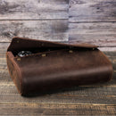 CONTACTS FAMILY Vintage Crazy Horse Leather Outdoor Travel Watch Case(Brown)