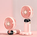 USB Handheld Digital Display Folding Aromatherapy Fan, Battery Capacity: 3000mAh(N15 Pink)