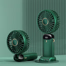 USB Handheld Digital Display Folding Aromatherapy Fan, Battery Capacity: 5000mAh(N15 Dark Green)