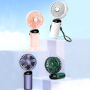 USB Handheld Digital Display Folding Aromatherapy Fan, Battery Capacity: 5000mAh(N15 Dark Green)