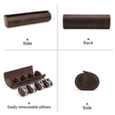 CONTACTS FAMILY Vintage Crazy Horse Leather Multi-Pack Portable Watch Box(Brown)