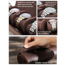 CONTACTS FAMILY Vintage Crazy Horse Leather Multi-Pack Portable Watch Box(Brown)