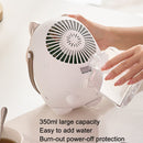 Turbine Water Cold Fan USB Desktop Humidity Spray Small Fan(Elk Pink 2000 mAh)