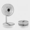 Portable Folding Fan Retractable Floor Standing Fan,Style: Rechargeable (White)