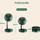 Portable Folding Fan Retractable Floor Standing Fan,Style: Rechargeable (Green)