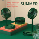Portable Folding Fan Retractable Floor Standing Fan,Style: USB Plug In (Green)