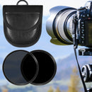 Lightning Power PU Leather SLR Camera Filter Case Storage Bag(Black)