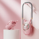 Children Hanging Neck Fan USB Handheld Light Glowing Mini Portable Fan(Pink)