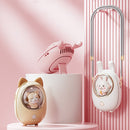 Children Hanging Neck Fan USB Handheld Light Glowing Mini Portable Fan(White)