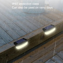 2 PCS Solar Steps Lamp Outlet Landscape Garden Wall Lights(Warm White)
