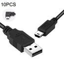 10PCS Driving Recorder Power Cord USB Car Charger Buck Line, Style: 30cm+2.5A(Mini Left Bend)