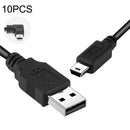 10PCS Driving Recorder Power Cord USB Car Charger Buck Line, Style: 30cm+2.5A(Mini Right Bend)