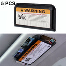5 PCS Car Sun Visor Card Holder Pass Fuel Card Holder Parking Number Card(Black Bagged)