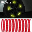 10 Sets Car Wheel Reflective Stickers 3D Personal Decoration Tire Warning Stickers(Red )