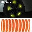 10 Sets Car Wheel Reflective Stickers 3D Personal Decoration Tire Warning Stickers(Orange )