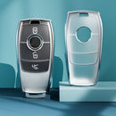 Transparent TPU Car Key Cover For Mercedes-Benz E200 E300L C260L(A Silver)