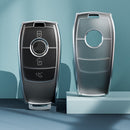 Transparent TPU Car Key Cover For Mercedes-Benz E200 E300L C260L(A Black silver)