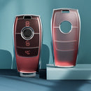 Transparent TPU Car Key Cover For Mercedes-Benz E200 E300L C260L(A Red Silver)