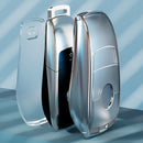 Transparent TPU Car Key Cover For Mercedes-Benz E200 E300L C260L(A Silver)