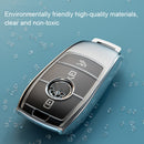 Transparent TPU Car Key Cover For Mercedes-Benz E200 E300L C260L(A Black silver)