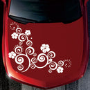 D-908 Summer Flower Totem PVC Car Hood Sticker(Red)