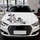 D-908 Summer Flower Totem PVC Car Hood Sticker(Yellow)