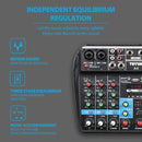 TEYUN A4 4-way Small Microphone Digital Mixer Live Recording Effector(US Plug)