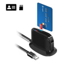 Rocketek SCR812 USB 2.0 Smart Card Reader IC ID CAC TF Card Reader(Black)