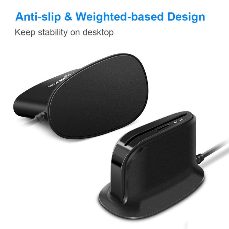 Rocketek SCR812 USB 2.0 Smart Card Reader IC ID CAC TF Card Reader(Black)