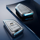 Transparent TPU Car Key Case For BMW Blade Style(Transparent Blue)
