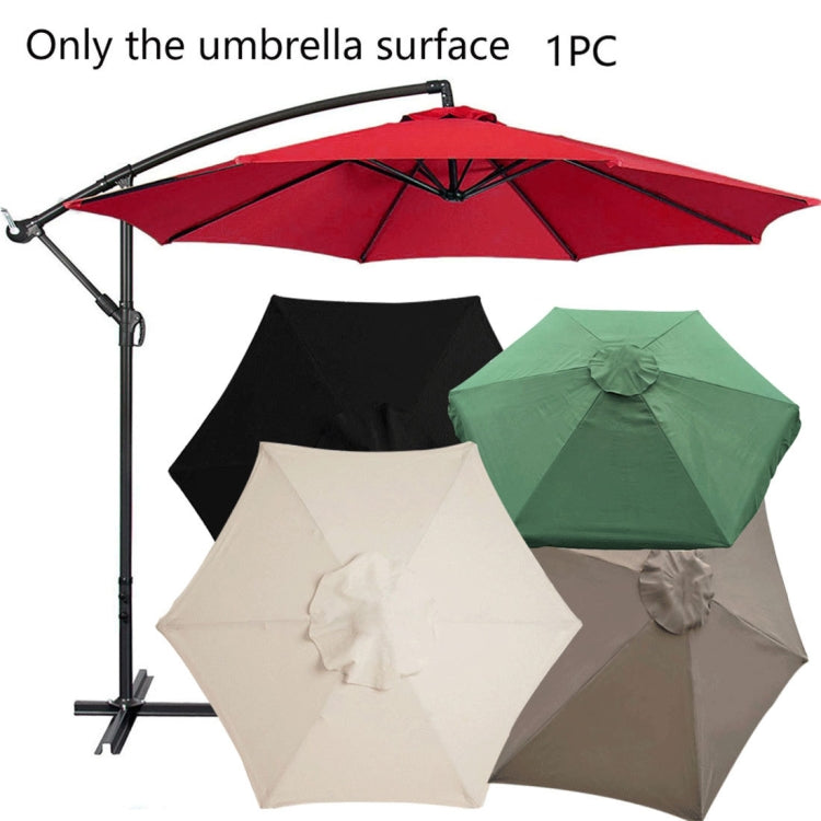 Polyester Parasol Replacement Cloth Round Garden Umbrella Cover, Size: 2m 6 Ribs(Khaki)
