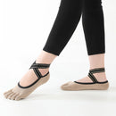 Non-slip Backless Cross Strap Five-finger Yoga Socks(Full Fingers Skin Color)